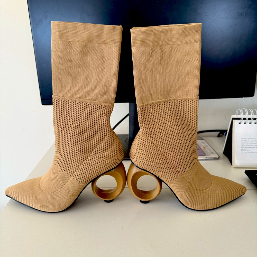 Burberry Style Unique Heel Knit Sock Boots - Size 36 / US 5.5